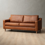 2.0m Douglas Leather Couch - Butterscotch - 2