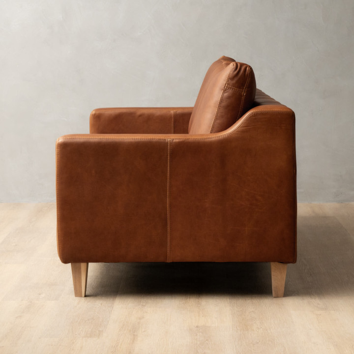 2.0m Douglas Leather Couch - Butterscotch - 3
