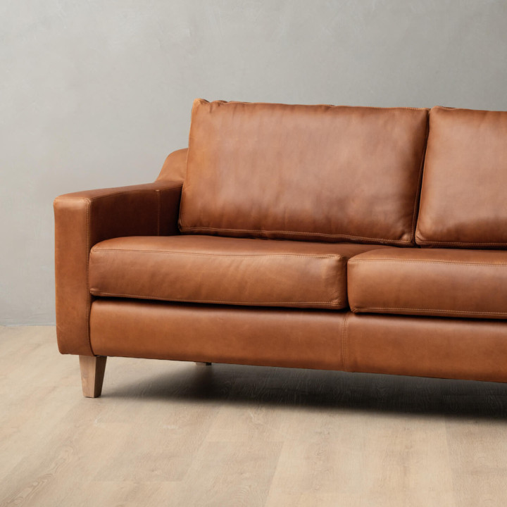 2.0m Douglas Leather Couch - Butterscotch - 5