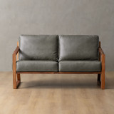 Clarens 2-Seater Leather Couch - Blackwood - Pepper - 1