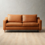 2.0m Douglas Leather Couch - Ginger - 1