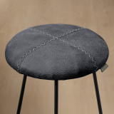 Delaire Tall Leather Bar Stool - Black - 4