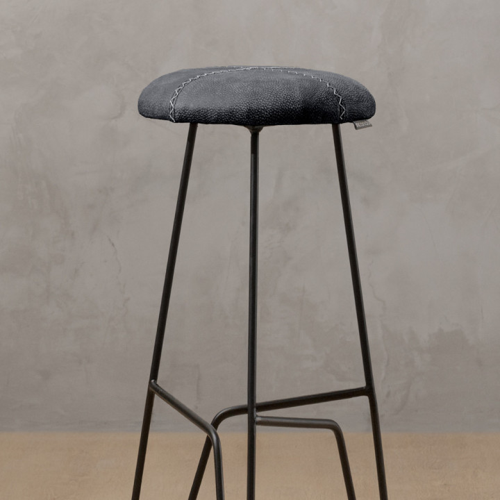 Delaire Tall Leather Bar Stool - Brown - 3
