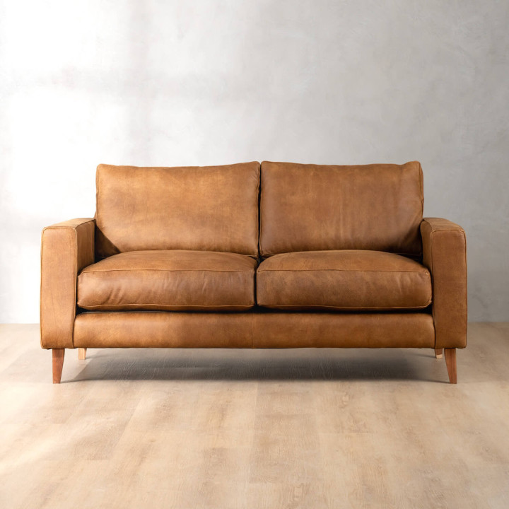 Hamlet 2-Seater Leather Couch - Caramel - 1