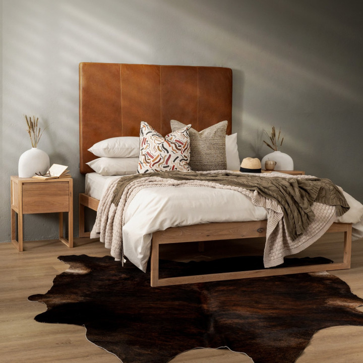 Ladysmith King Leather Headboard - Butterscotch - 1