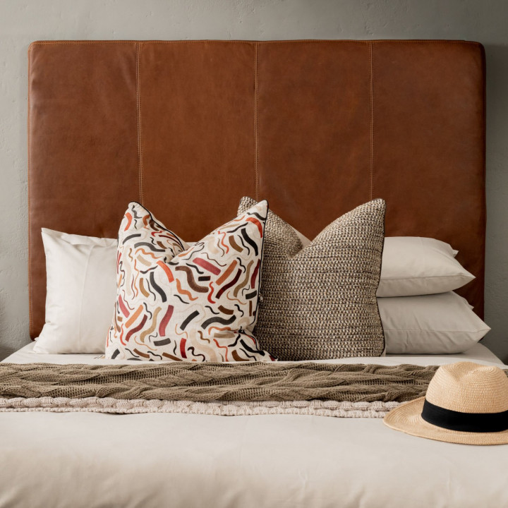 Ladysmith King Leather Headboard - Butterscotch - 4