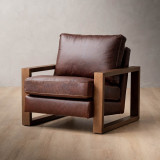 Dravenso Leather Armchair - Chestnut - 1