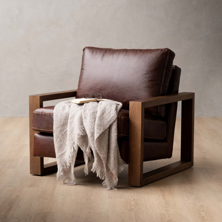 Dravenso Leather Armchair - Chestnut - 2