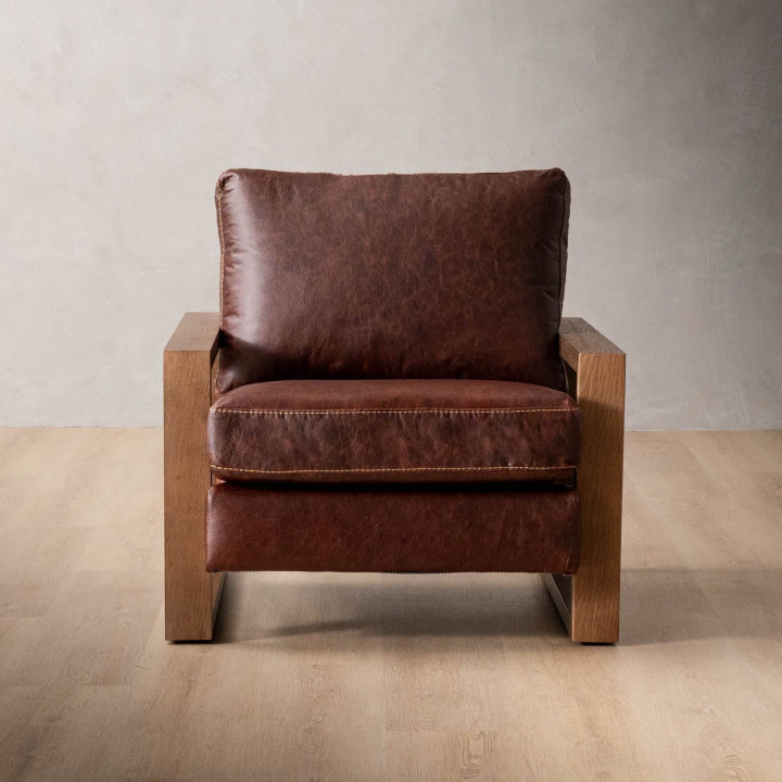 Dravenso Leather Armchair - Chestnut - 3