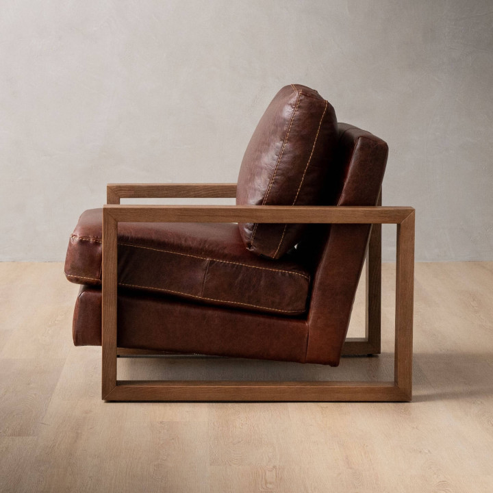 Dravenso Leather Armchair - Chestnut - 4