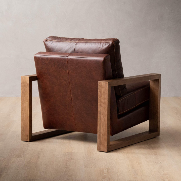 Dravenso Leather Armchair - Chestnut - 5