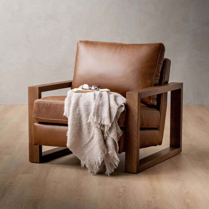 Dravenso Leather Armchair - Duskwood - 2
