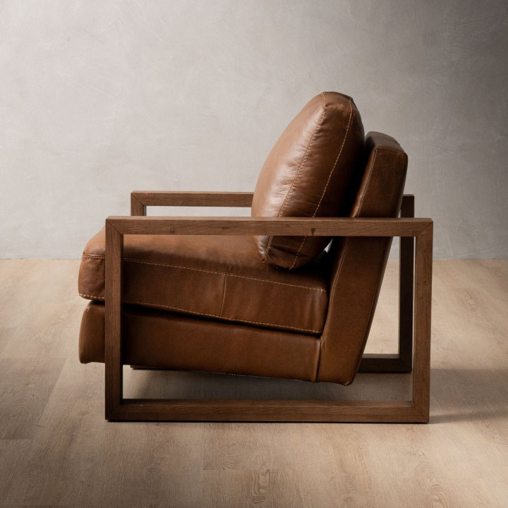Dravenso Leather Armchair - Duskwood - 4