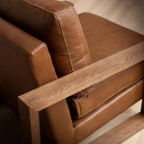 Dravenso Leather Armchair - Duskwood - 6