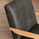 Gariep Leather Armchair - Oak - Charcoal - 5