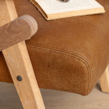 Gariep Leather Armchair - Oak - Caramel - 3