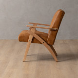 Gariep Leather Armchair - Oak - Caramel - 5