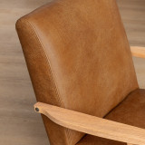 Gariep Leather Armchair - Oak - Caramel - 7