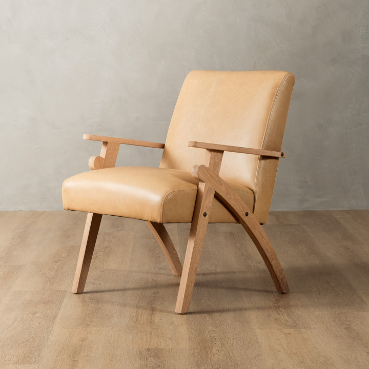 Gariep Leather Armchair - Oak - Desert - 1