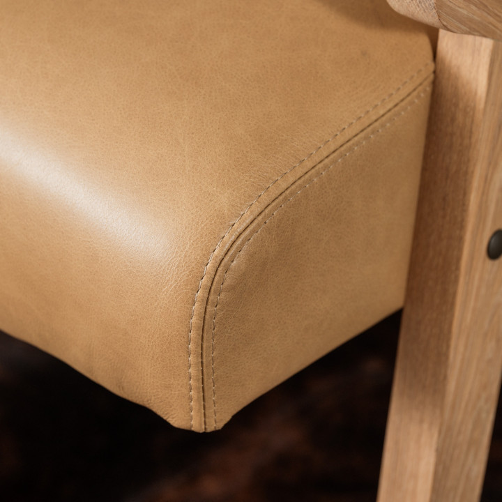 Gariep Leather Armchair - Oak - Desert - 11