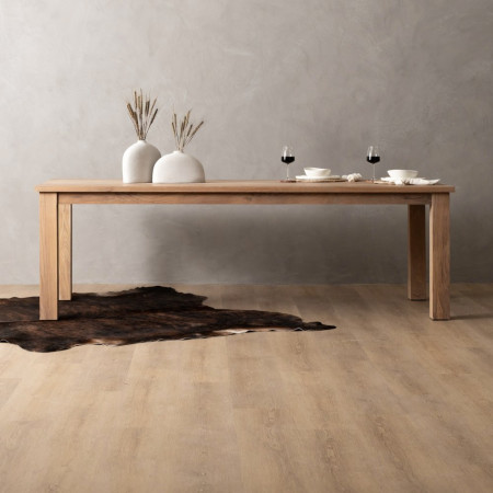 2.4m Linear Dining Table - Oak (1.0m Width) - 1