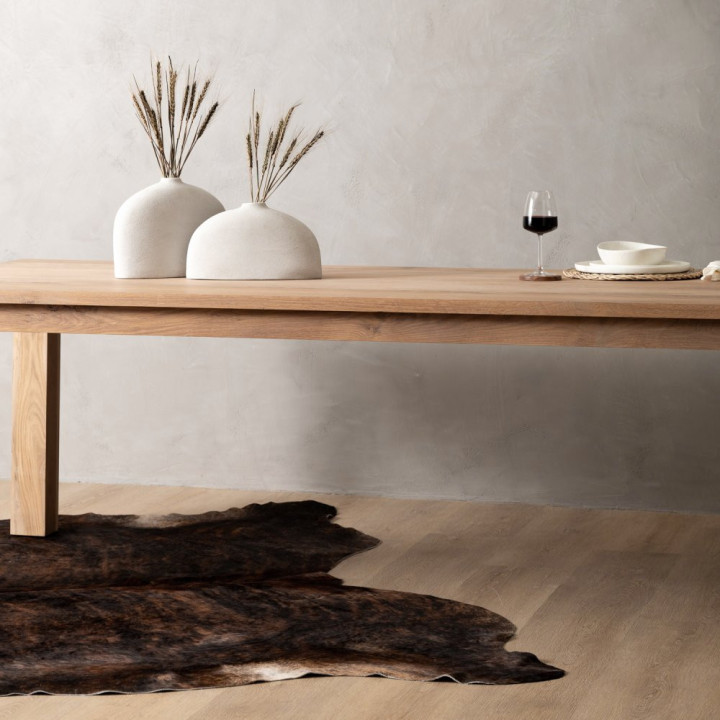 2.4m Linear Dining Table - Oak (1.0m Width) - 3