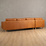 Douglas Leather Corner Couch with Daybed Left - Ginger - 3