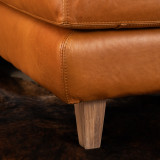 Douglas Leather Corner Couch with Daybed Left - Ginger - 4