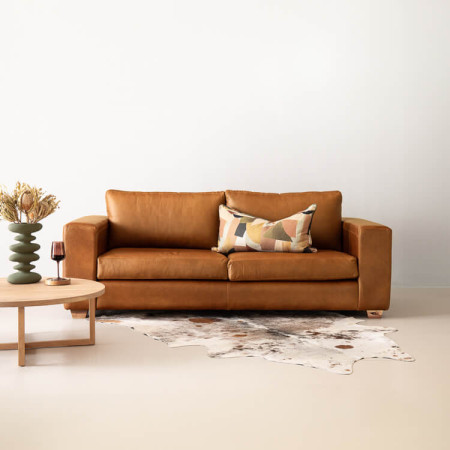 Westerman 3-Seater Leather Couch - Ginger