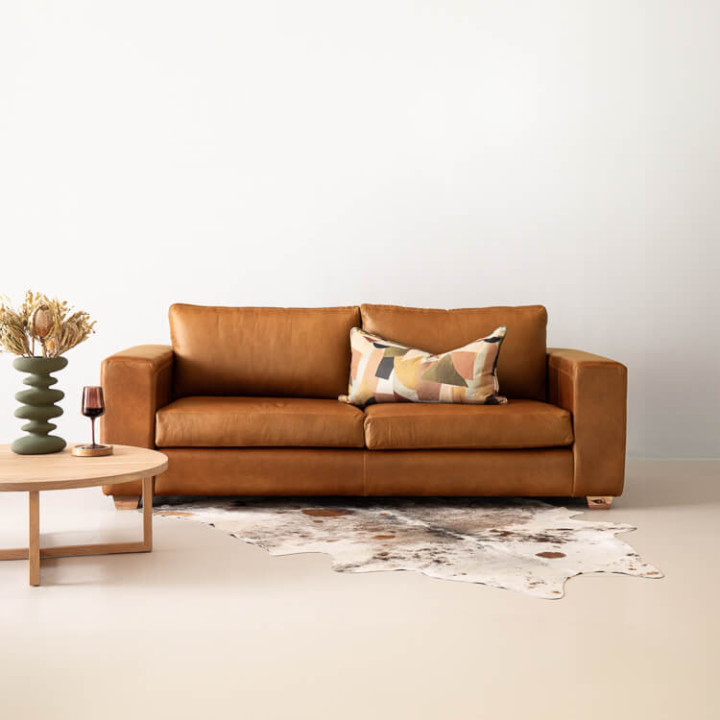 Westerman 3-Seater Leather Couch - Ginger - 1