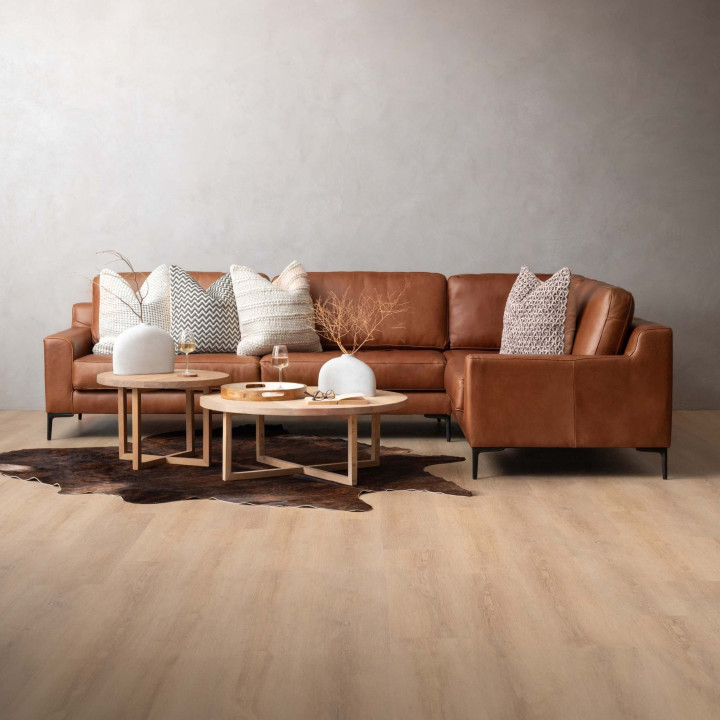 Tulbagh Leather Corner Couch Right - Butterscotch - 2