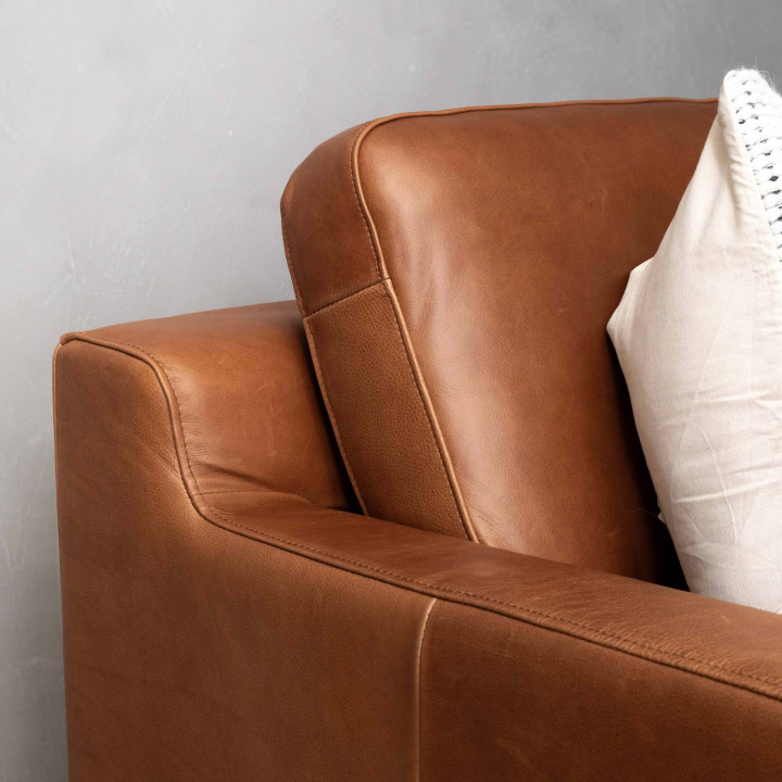 Tulbagh Leather Corner Couch Right - Butterscotch - 4