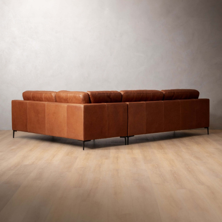 Tulbagh Leather Corner Couch Right - Butterscotch - 5