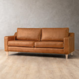 Demo - Douglas 3-Seater Leather Couch - Ginger - 2