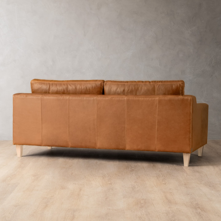 Demo - Douglas 3-Seater Leather Couch - Ginger - 3