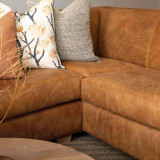 Karoo Leather Corner Couch Right - Caramel - 3