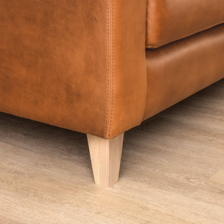 Demo - Douglas 3-Seater Leather Couch - Ginger - 4