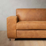 Karoo Leather Corner Couch Right - Caramel - 6
