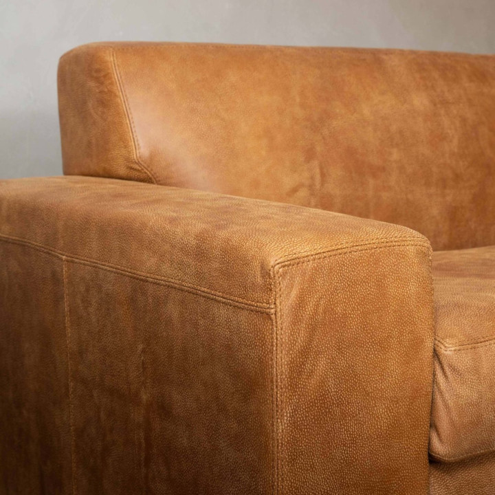 Karoo Leather Corner Couch Right - Caramel - 7