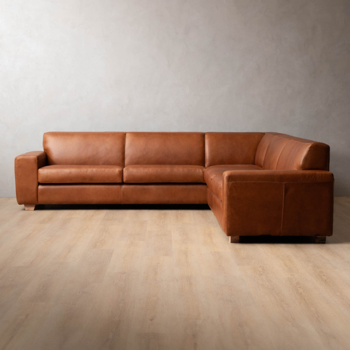 Karoo Full Corner Leather Couch - Butterscotch - 5