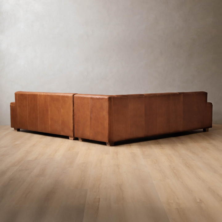 Karoo Full Corner Leather Couch - Butterscotch - 6
