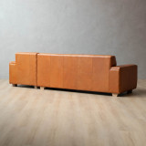 Karoo Leather Corner Couch with Daybed Right - Ginger - 5