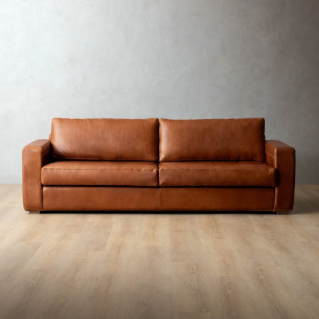 Clanwilliam 4-Seater Leather Couch - Butterscotch - 1