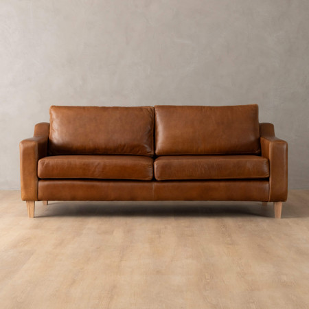 Demo - Douglas 3-Seater Leather Couch - Butterscotch - 1