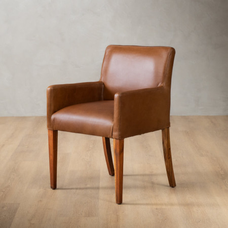 Demo - Sandton Leather Dining Chair - Blackwood - Butterscotch - 1