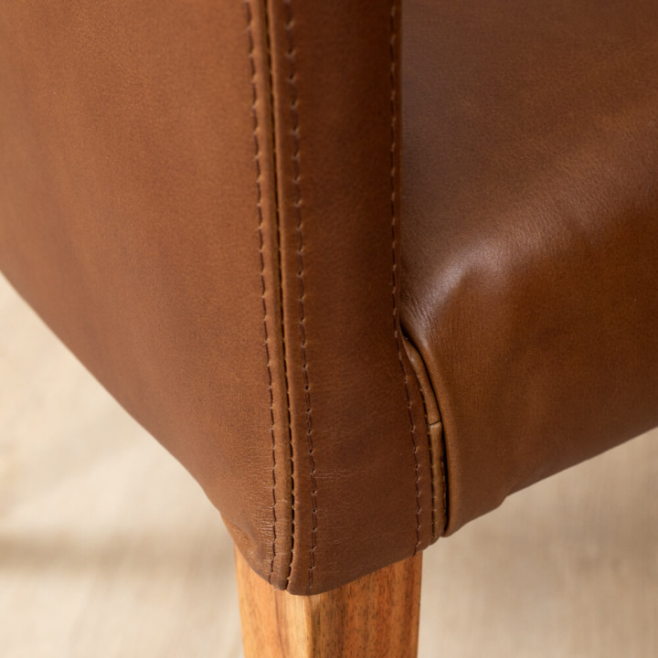 Demo - Sandton Leather Dining Chair - Blackwood - Butterscotch - 6