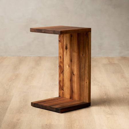 C-Shape Side Arm Table - Blackwood - 1