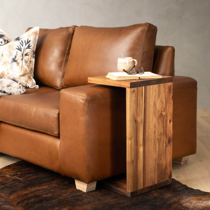 C-Shape Side Arm Table - Blackwood - 2
