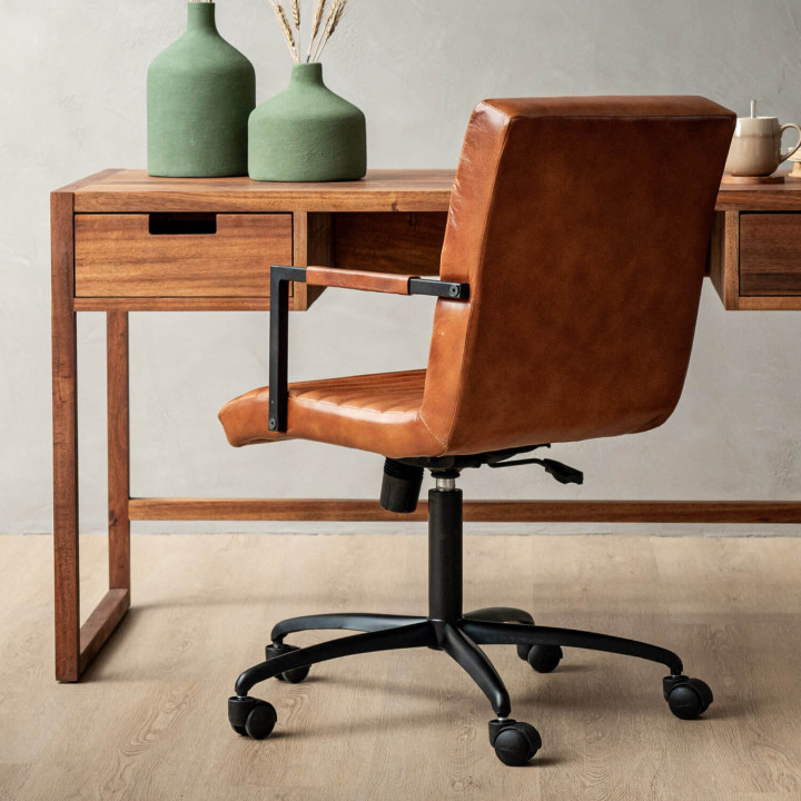 Newlands Leather Office Chair - Bourbon - 3