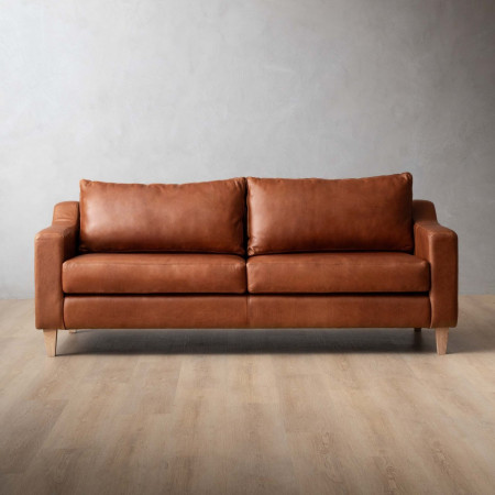 Douglas 3-Seater Leather Couch - Butterscotch - 1
